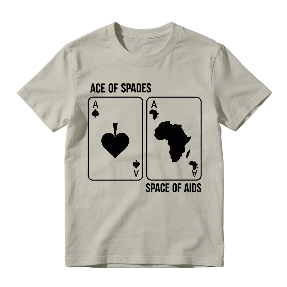 Ace of Spades Space of Aids Graphic T-Shirt - Black Humor Playing Card Parody Tee