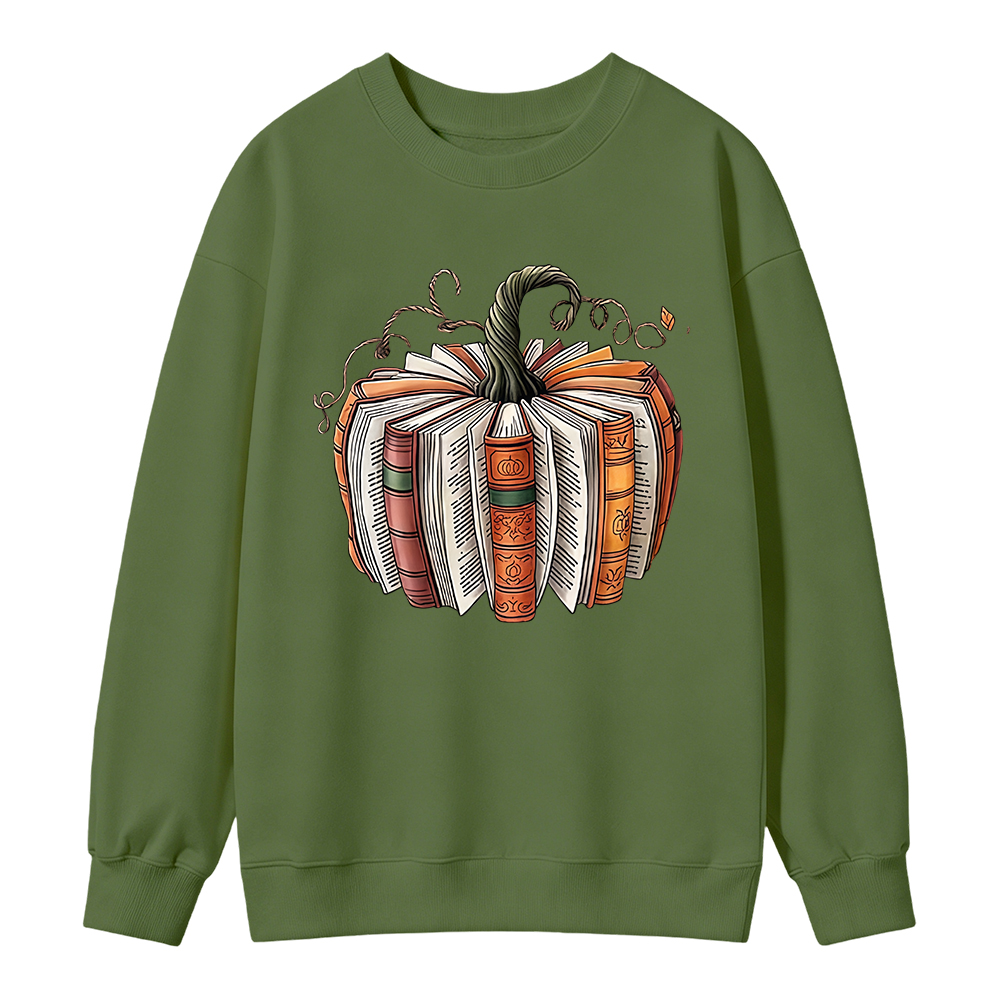 Bookish Pumpkin Fall Crewneck Sweatshirt