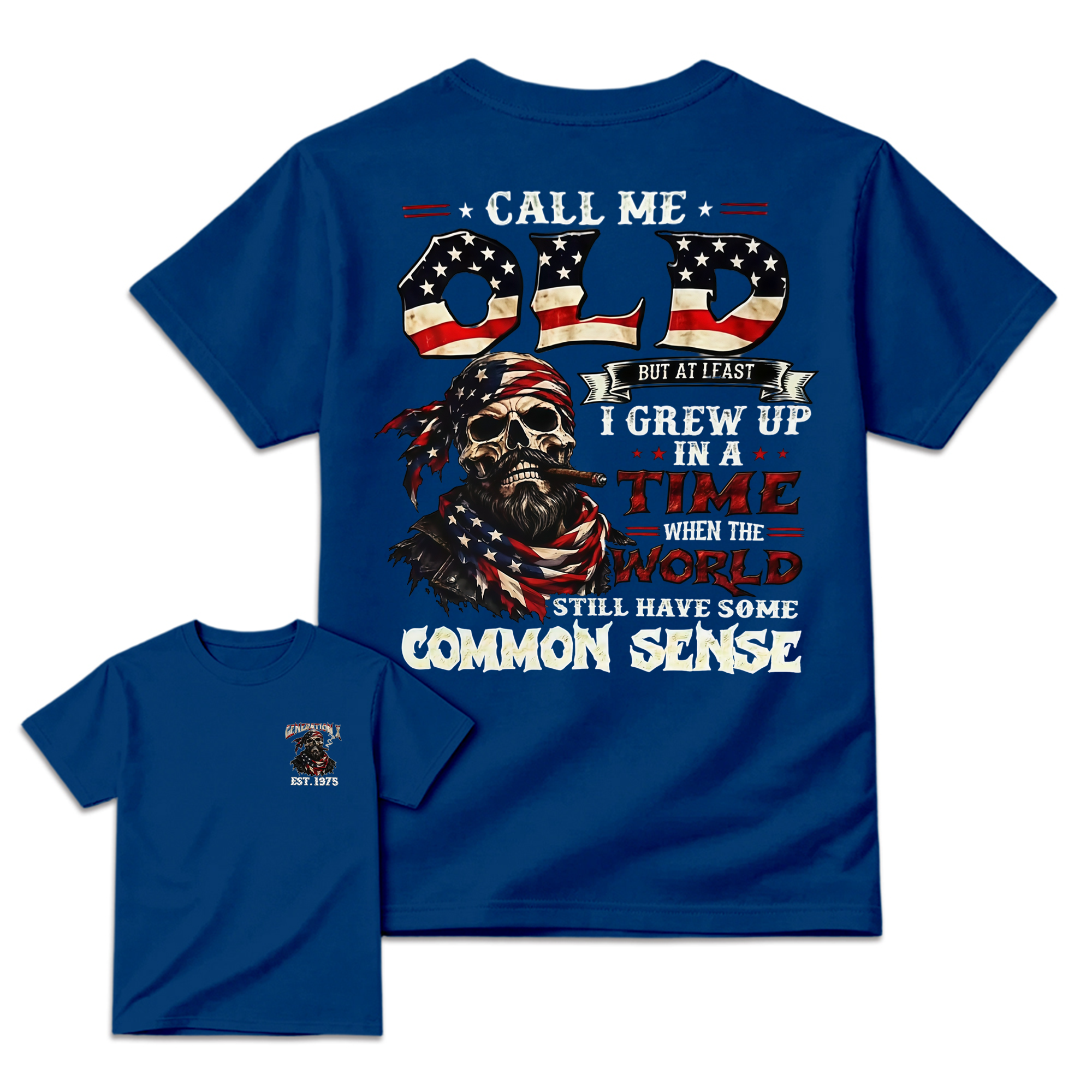 Common Sense Patriot Skull Graphic T-Shirt