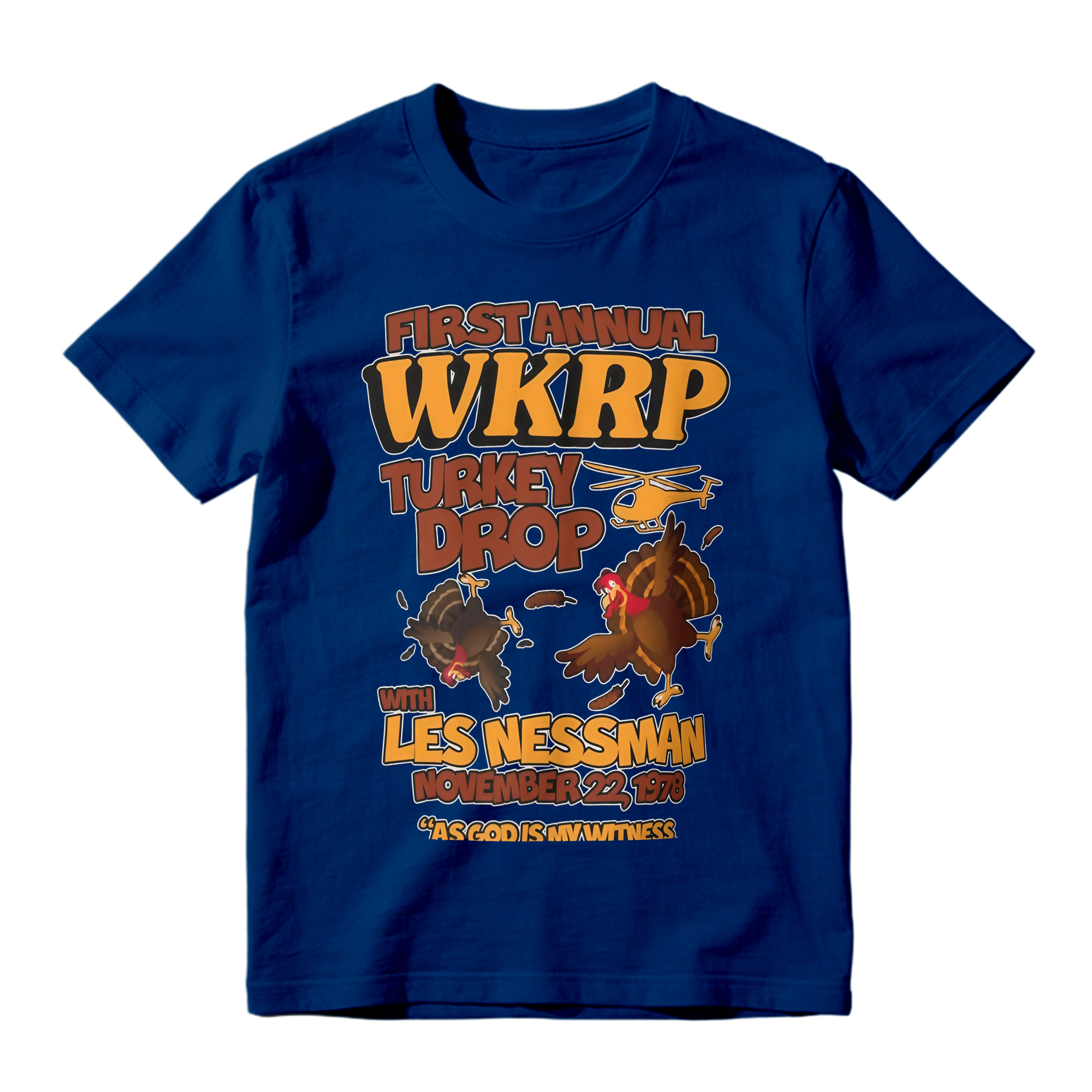 WKRP In Cincinnati Turkey Drop 1978 T-Shirt Vintage Funny Thanksgiving Comedy Graphic Tee 
