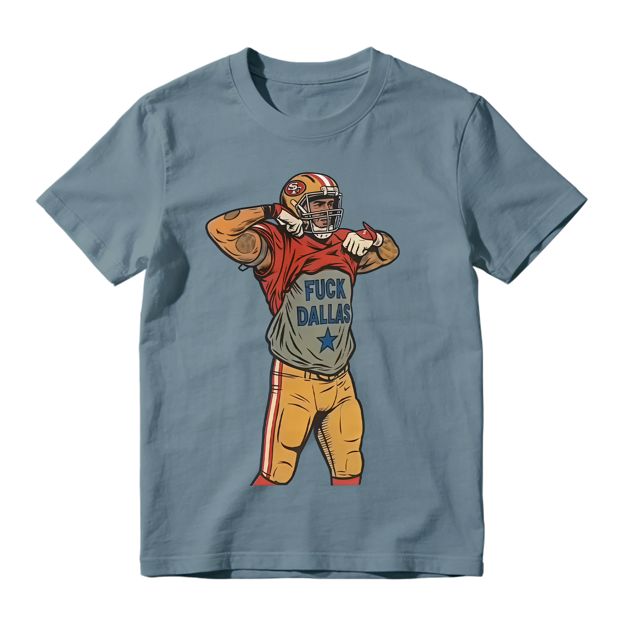Football Player Flexing Undershirt Graphic T-Shirt