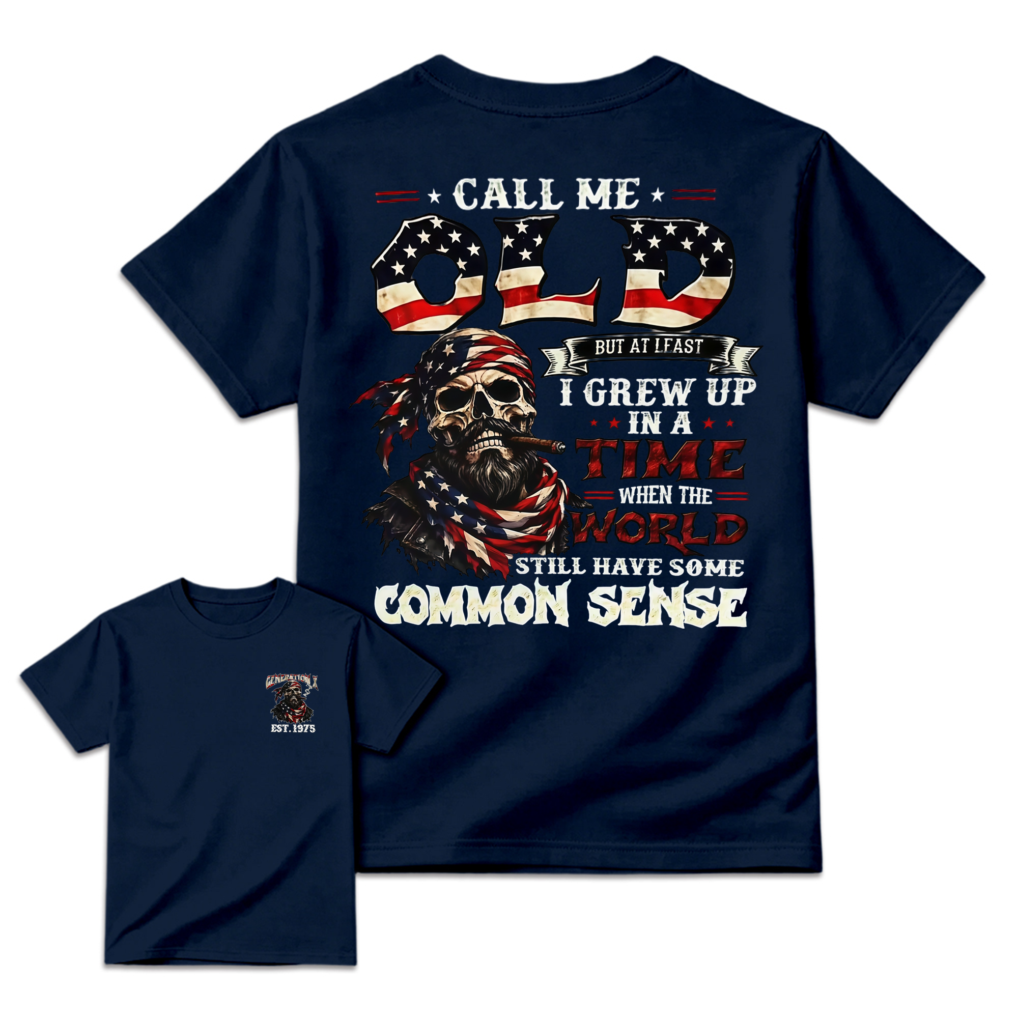 Common Sense Patriot Skull Graphic T-Shirt