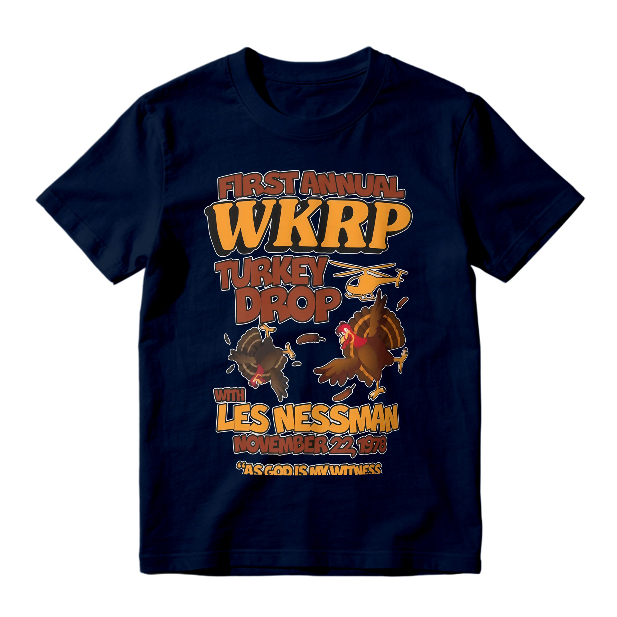 WKRP In Cincinnati Turkey Drop 1978 T-Shirt Vintage Funny Thanksgiving Comedy Graphic Tee 