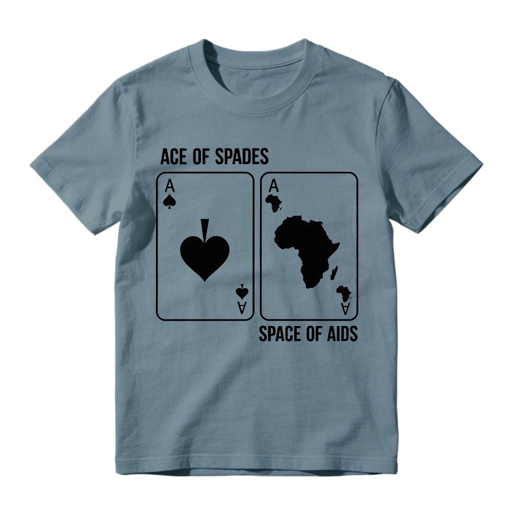 Ace of Spades Space of Aids Graphic T-Shirt - Black Humor Playing Card Parody Tee