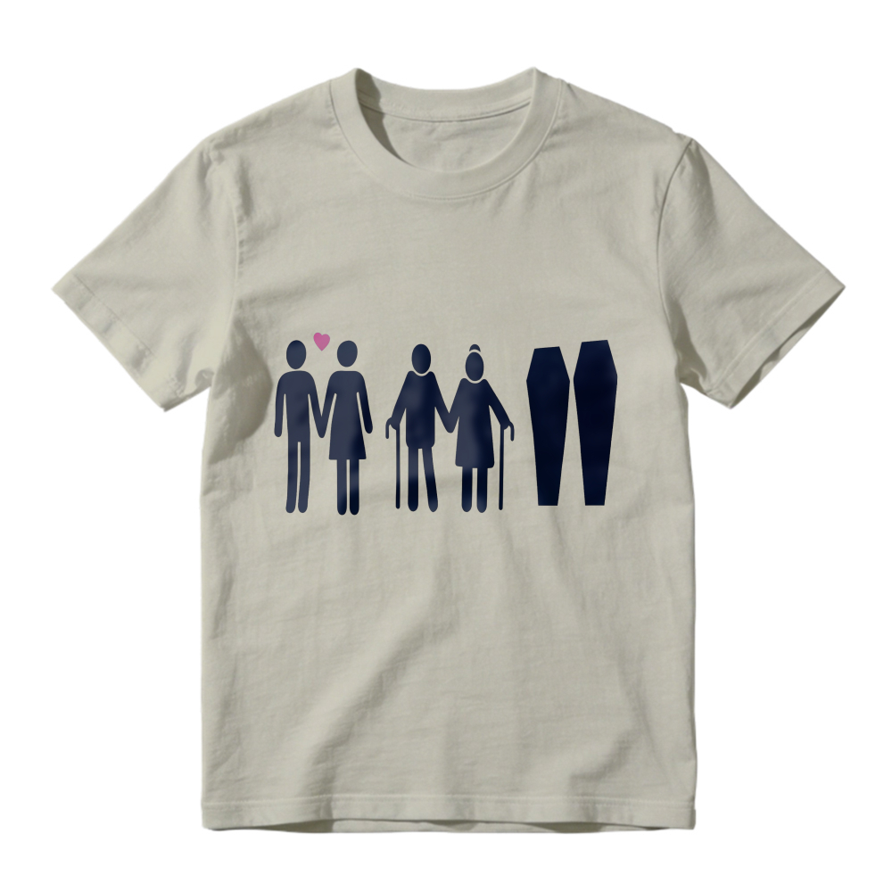 Couple Life Cycle From Young Love To Old Age And Coffins Unisex Classic T-shirt