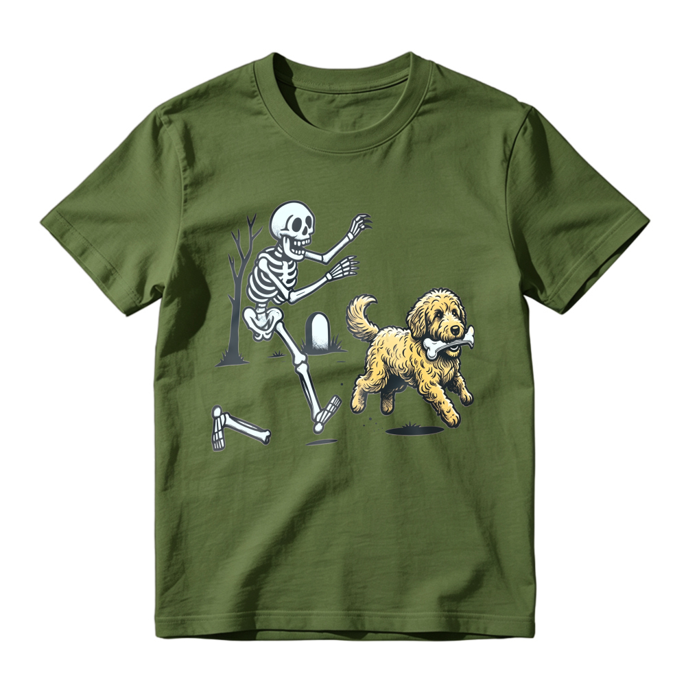 Skeleton Running From Dog With Bone Unisex Classic T-shirt