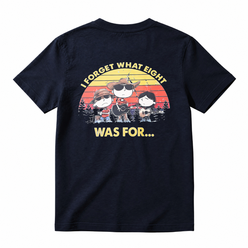 I Forget What Eight Was For Vintage Sunset Cartoon Characters T-shirt