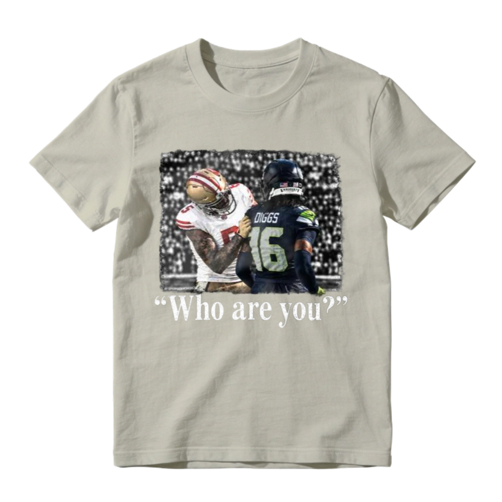 Retro Style Football Confrontation T-Shirt , "Who Are You" Slogan Tee - Vintage Sports Graphic Shirt , Unisex Streetwear Top