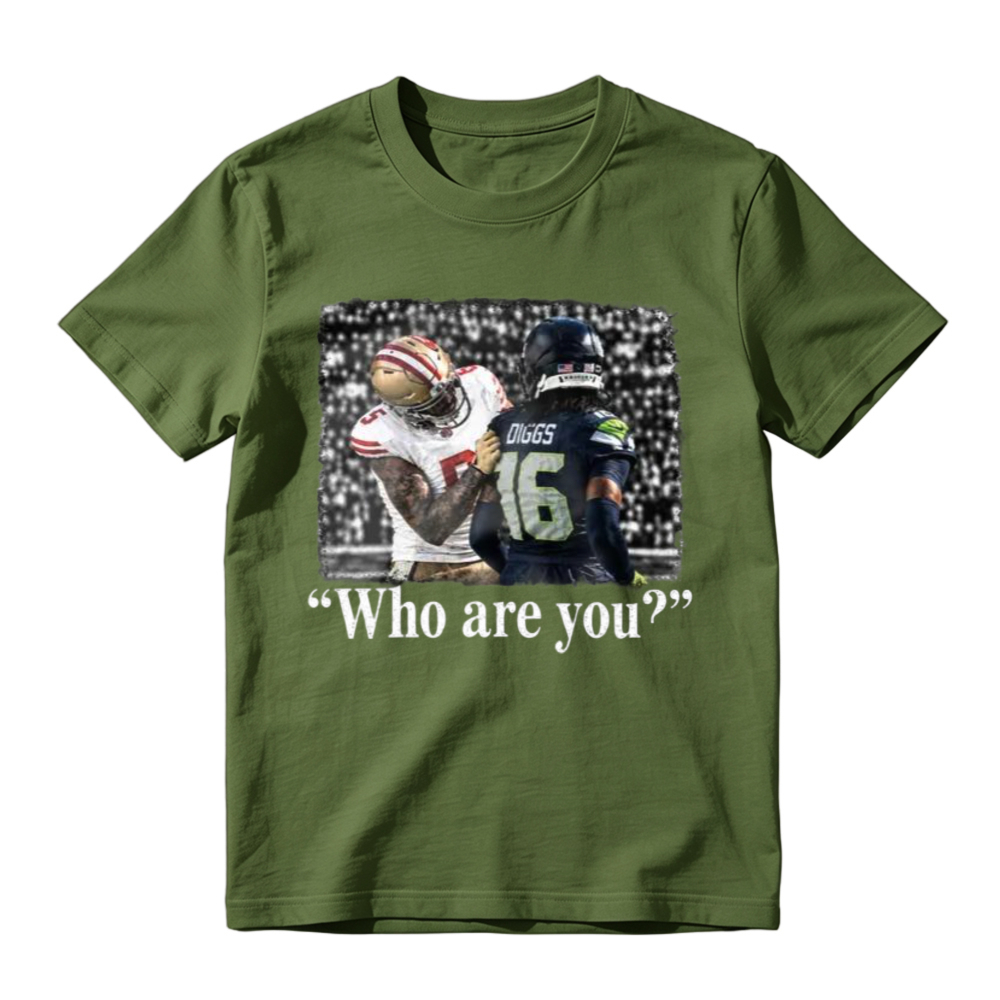 Retro Style Football Confrontation T-Shirt , "Who Are You" Slogan Tee - Vintage Sports Graphic Shirt , Unisex Streetwear Top
