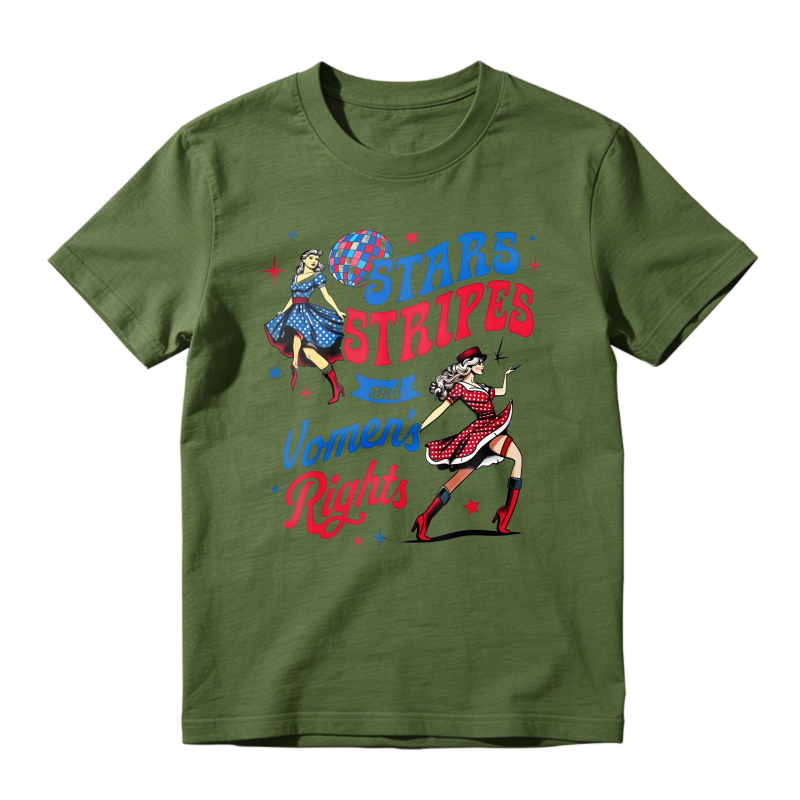 Stars Stripes And Womens Rights Vintage Retro Patriotic Feminist Graphic Unisex Classic T-shirt