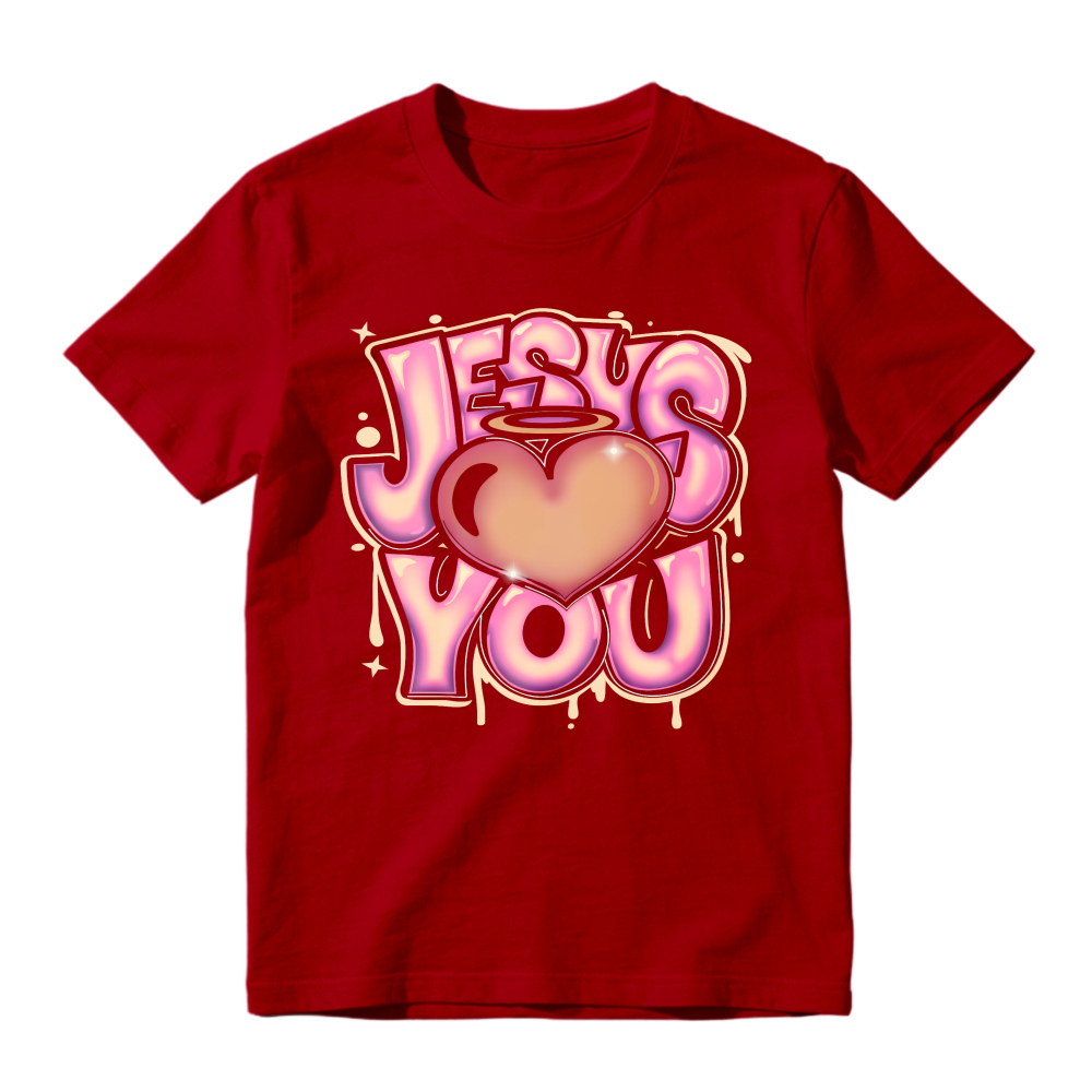 Jesus Loves You Heart Halo Graffiti Art Unisex Classic T-shirt