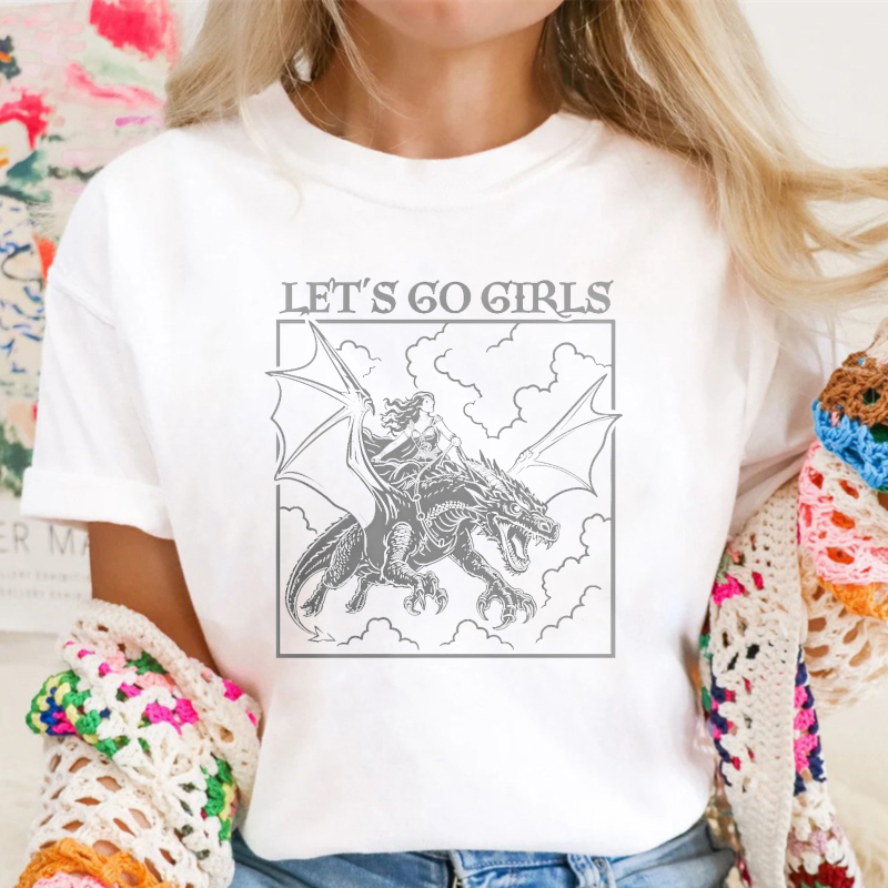 Let's Go Girls Dragon Illustration, Unisex Classic T-shirt