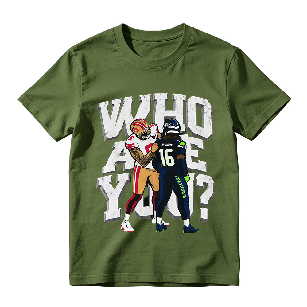 3D Block Letter Cartoon Football Meme Tee