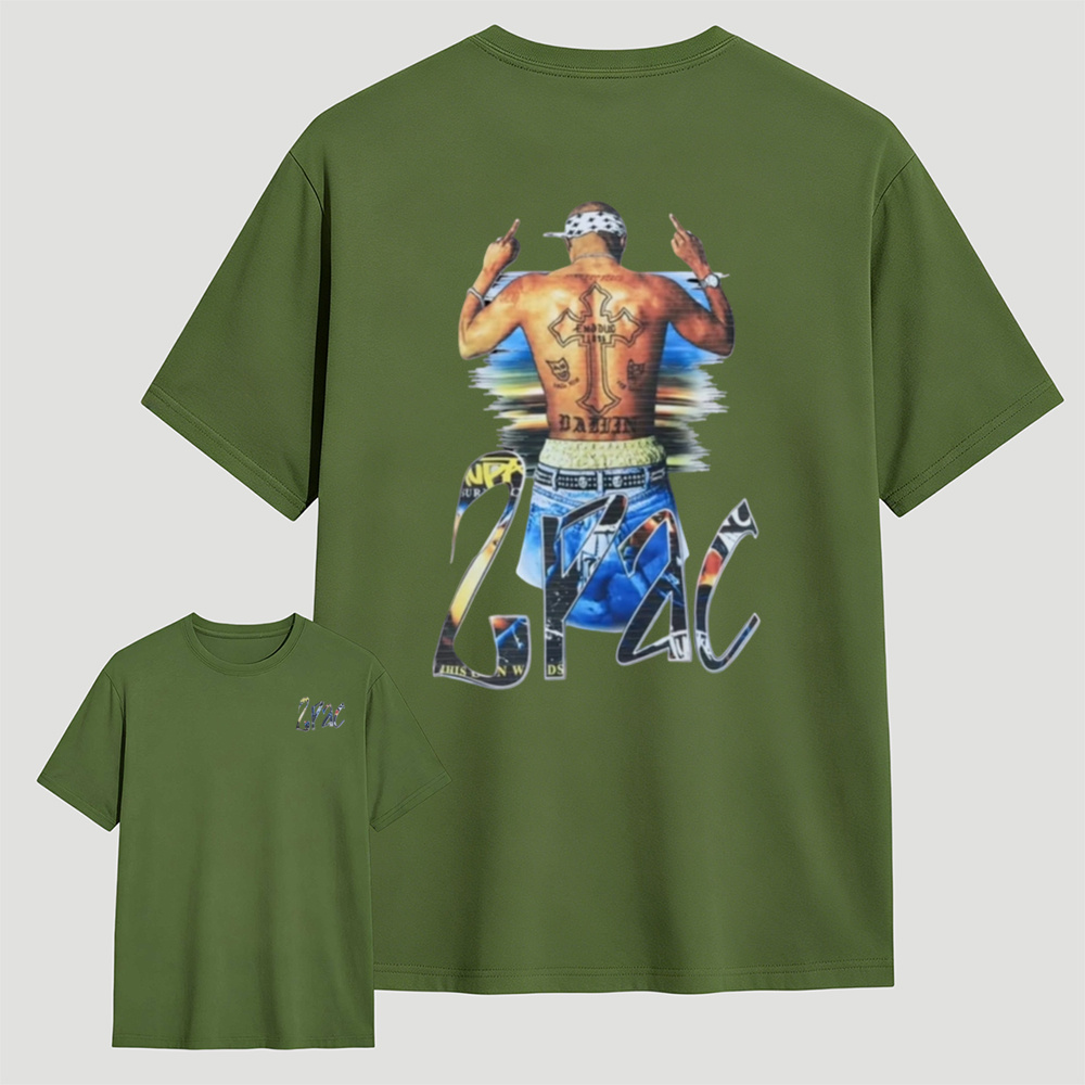 Tupac 2Pac Vintage Graphic Tee 90s Hip Hop Rap Legends Retro Streetwear T-Shirt