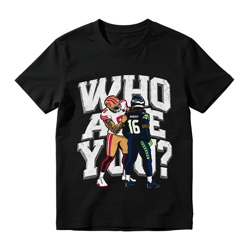 3D Block Letter Cartoon Football Meme Tee
