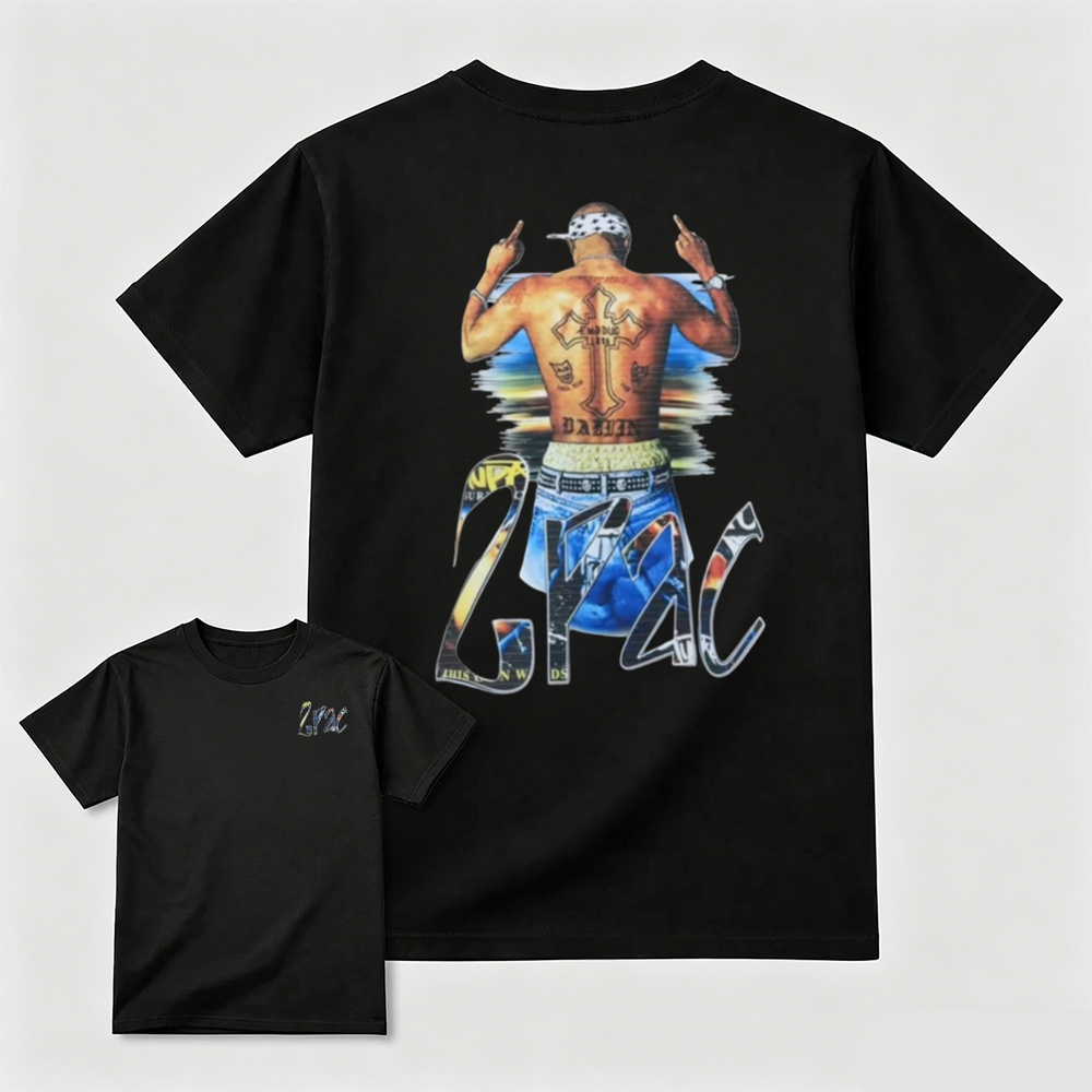 Tupac 2Pac Vintage Graphic Tee 90s Hip Hop Rap Legends Retro Streetwear T-Shirt