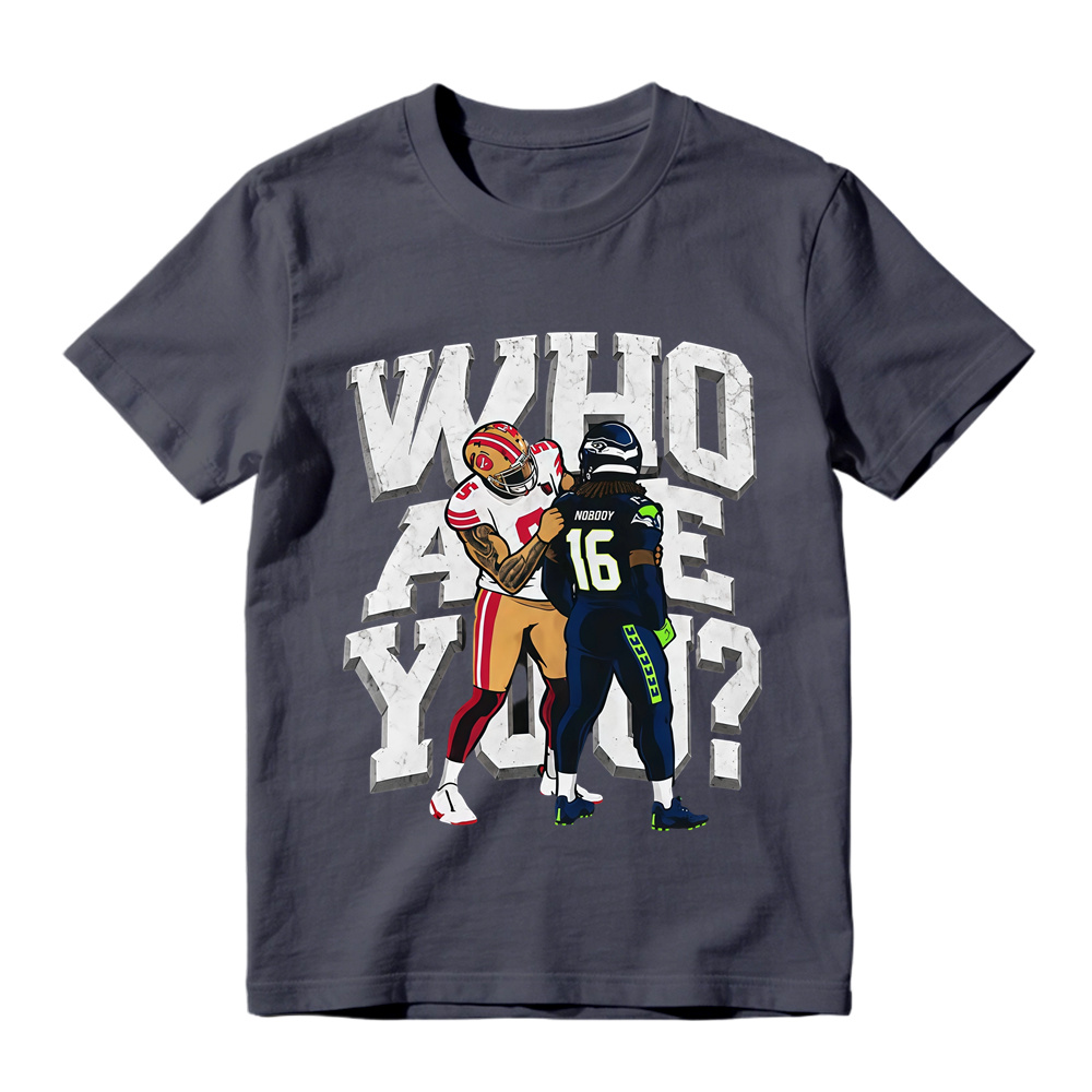 3D Block Letter Cartoon Football Meme Tee