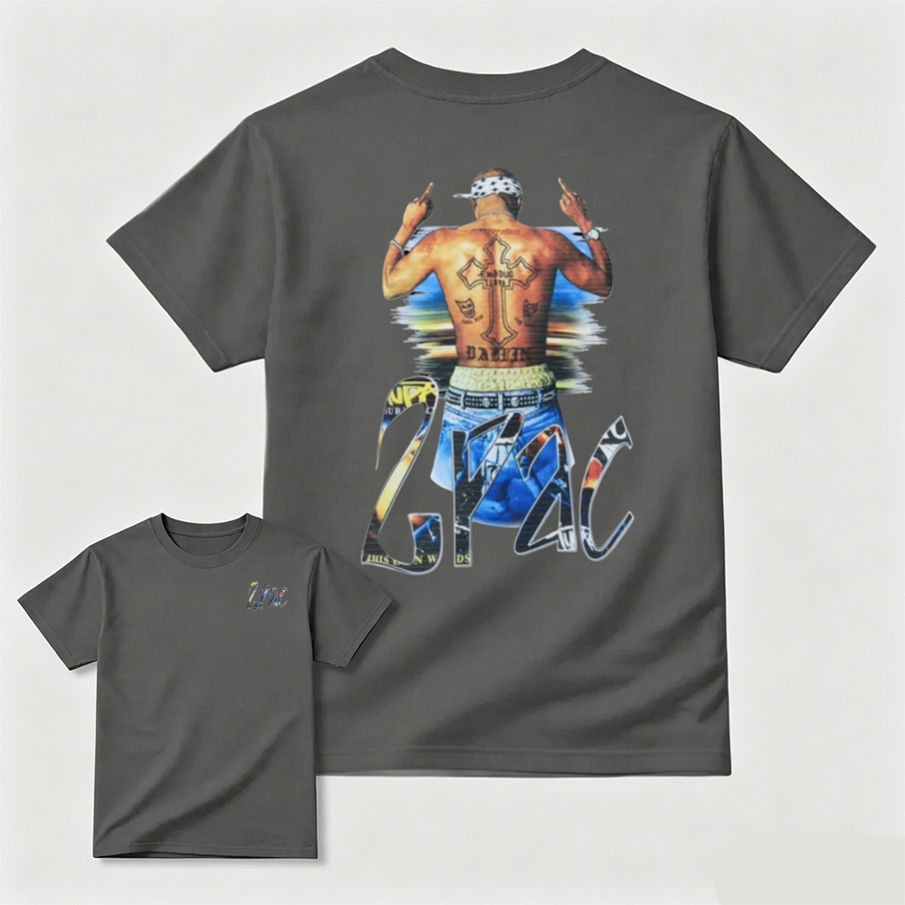 Tupac 2Pac Vintage Graphic Tee 90s Hip Hop Rap Legends Retro Streetwear T-Shirt