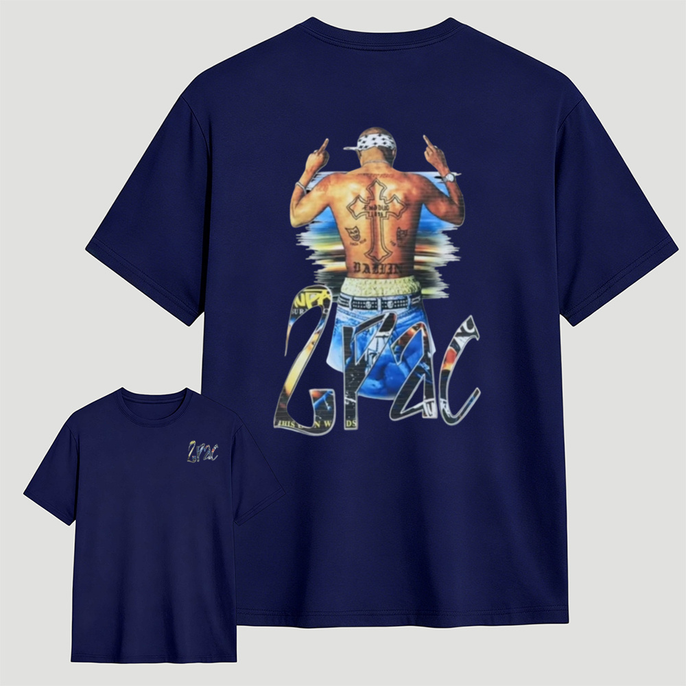 Tupac 2Pac Vintage Graphic Tee 90s Hip Hop Rap Legends Retro Streetwear T-Shirt