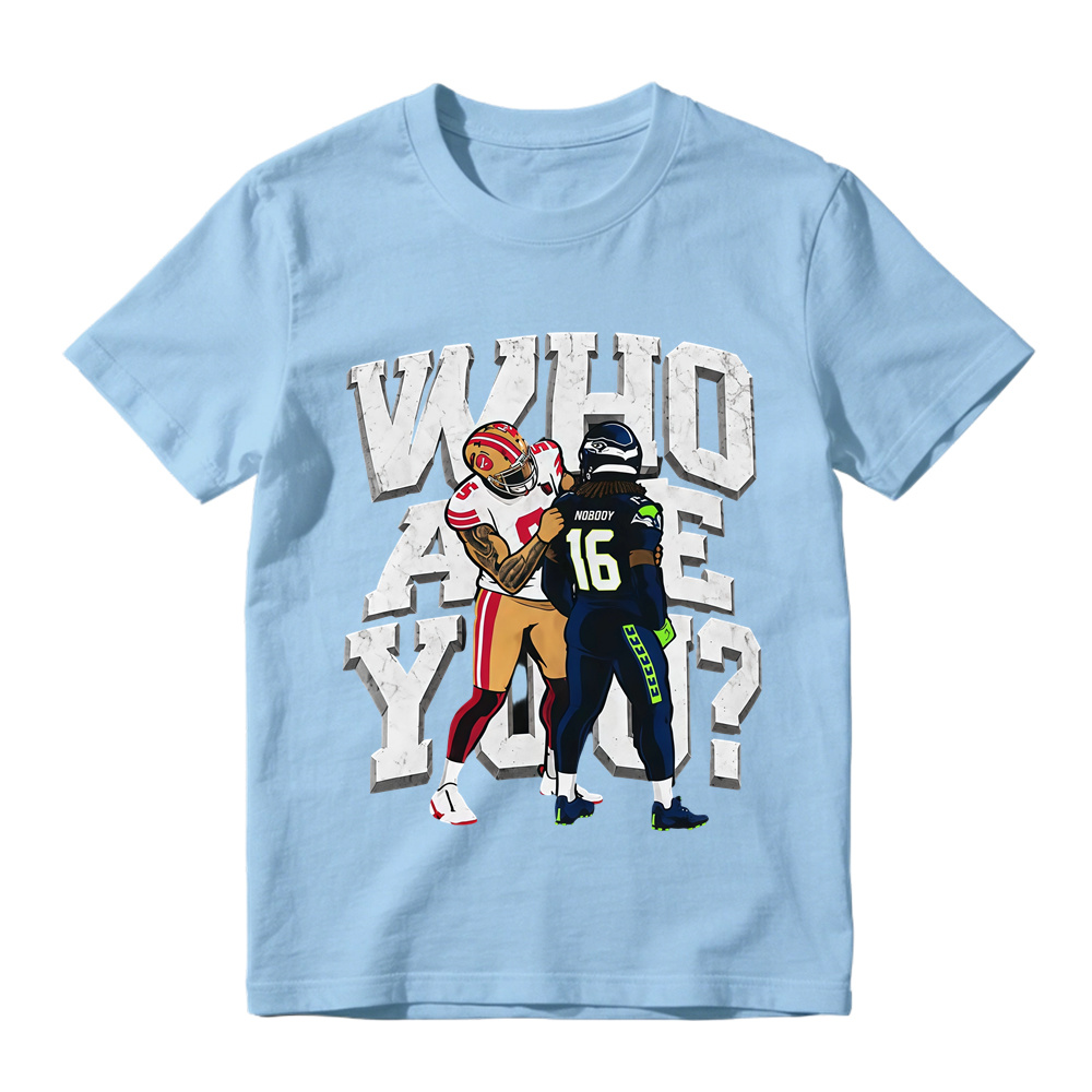 3D Block Letter Cartoon Football Meme Tee