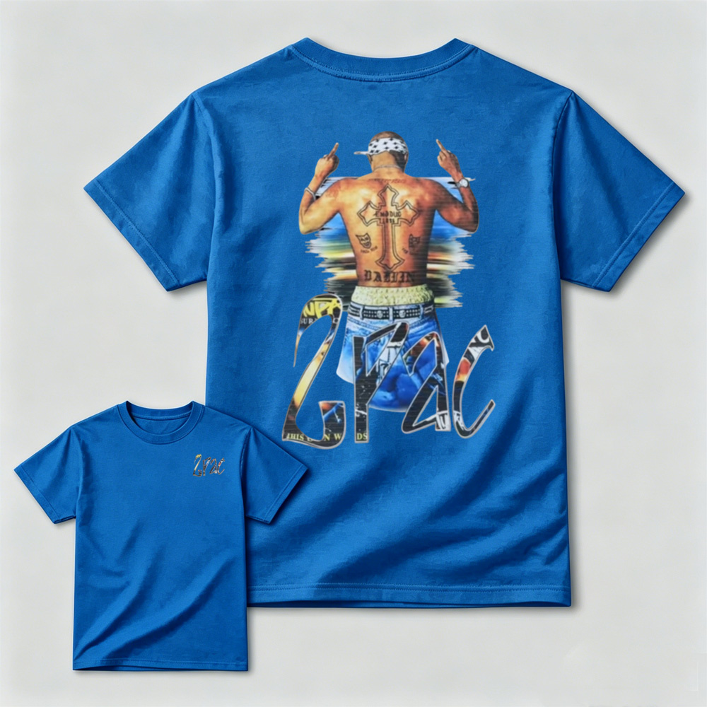 Tupac 2Pac Vintage Graphic Tee 90s Hip Hop Rap Legends Retro Streetwear T-Shirt
