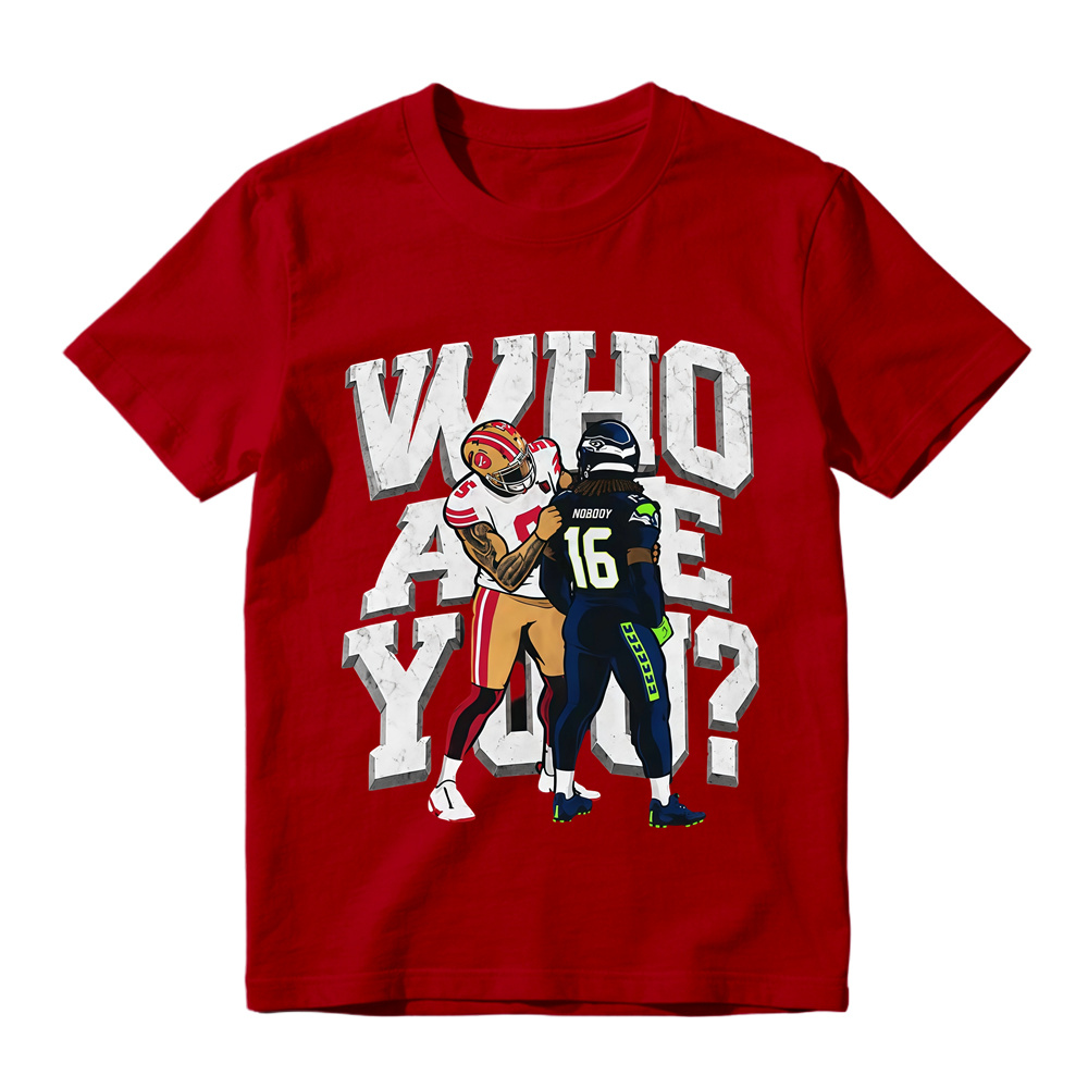3D Block Letter Cartoon Football Meme Tee