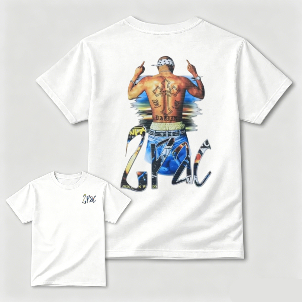 Tupac 2Pac Vintage Graphic Tee 90s Hip Hop Rap Legends Retro Streetwear T-Shirt