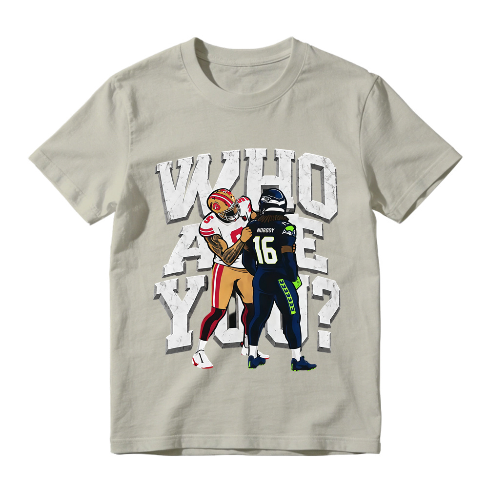 3D Block Letter Cartoon Football Meme Tee