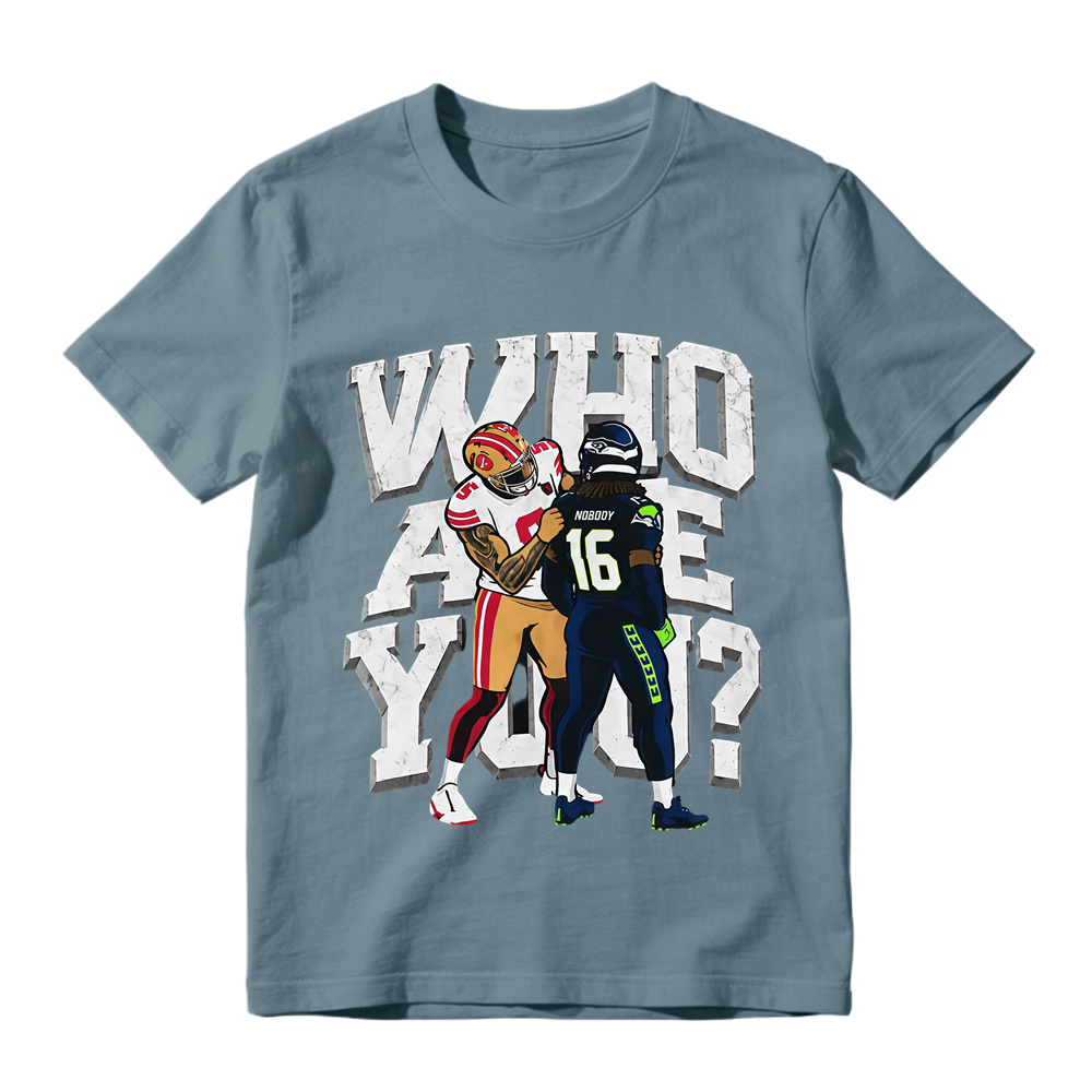 3D Block Letter Cartoon Football Meme Tee