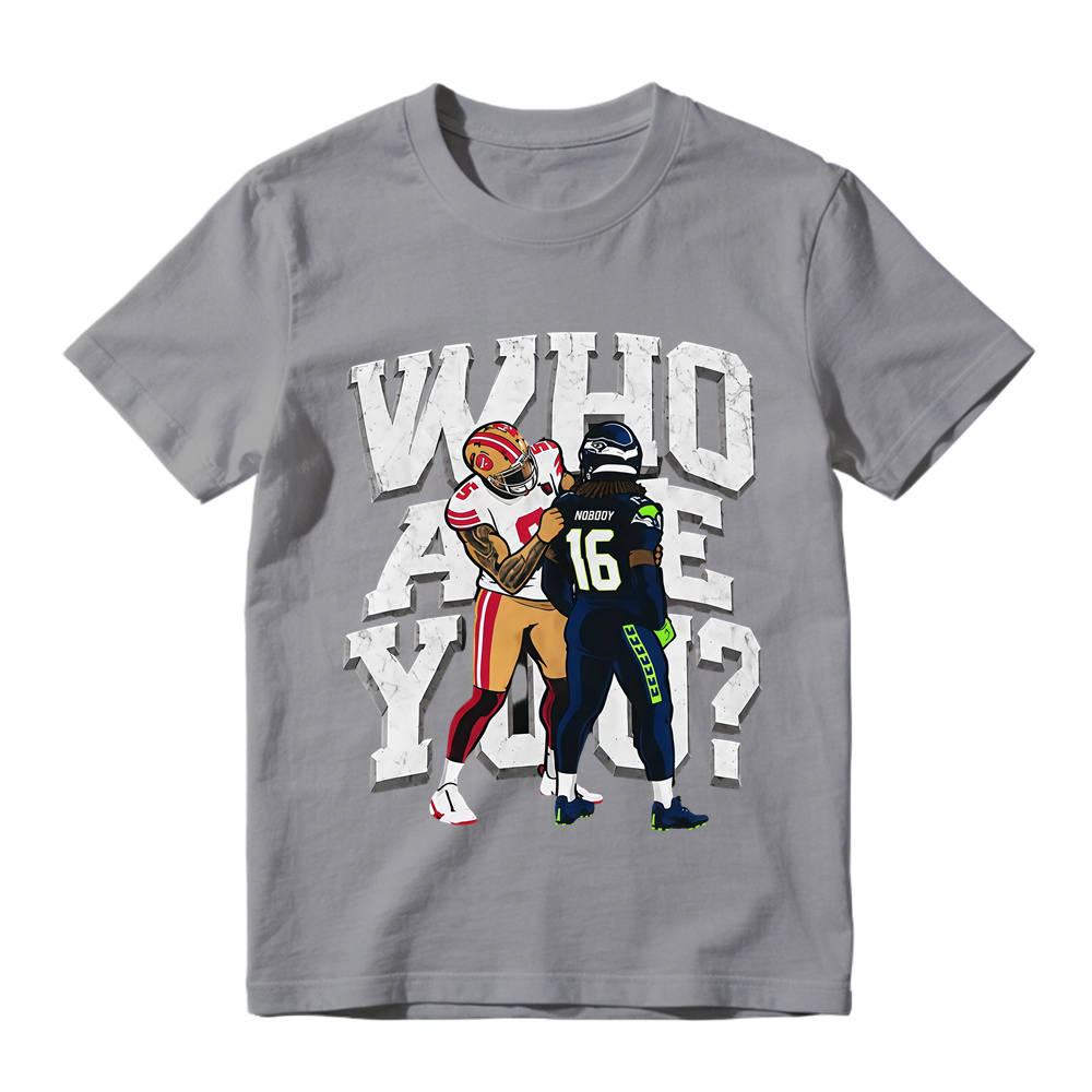 3D Block Letter Cartoon Football Meme Tee