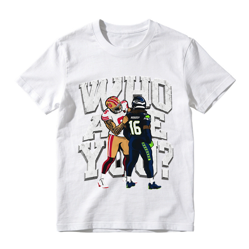 3D Block Letter Cartoon Football Meme Tee