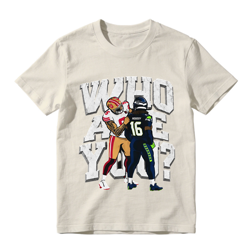 3D Block Letter Cartoon Football Meme Tee