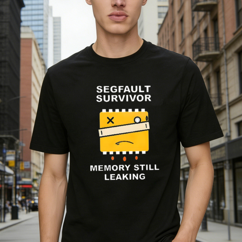 Segfault Survivor Memory Still Leaking Funny Programmer Coding Humor Graphic T-shirt