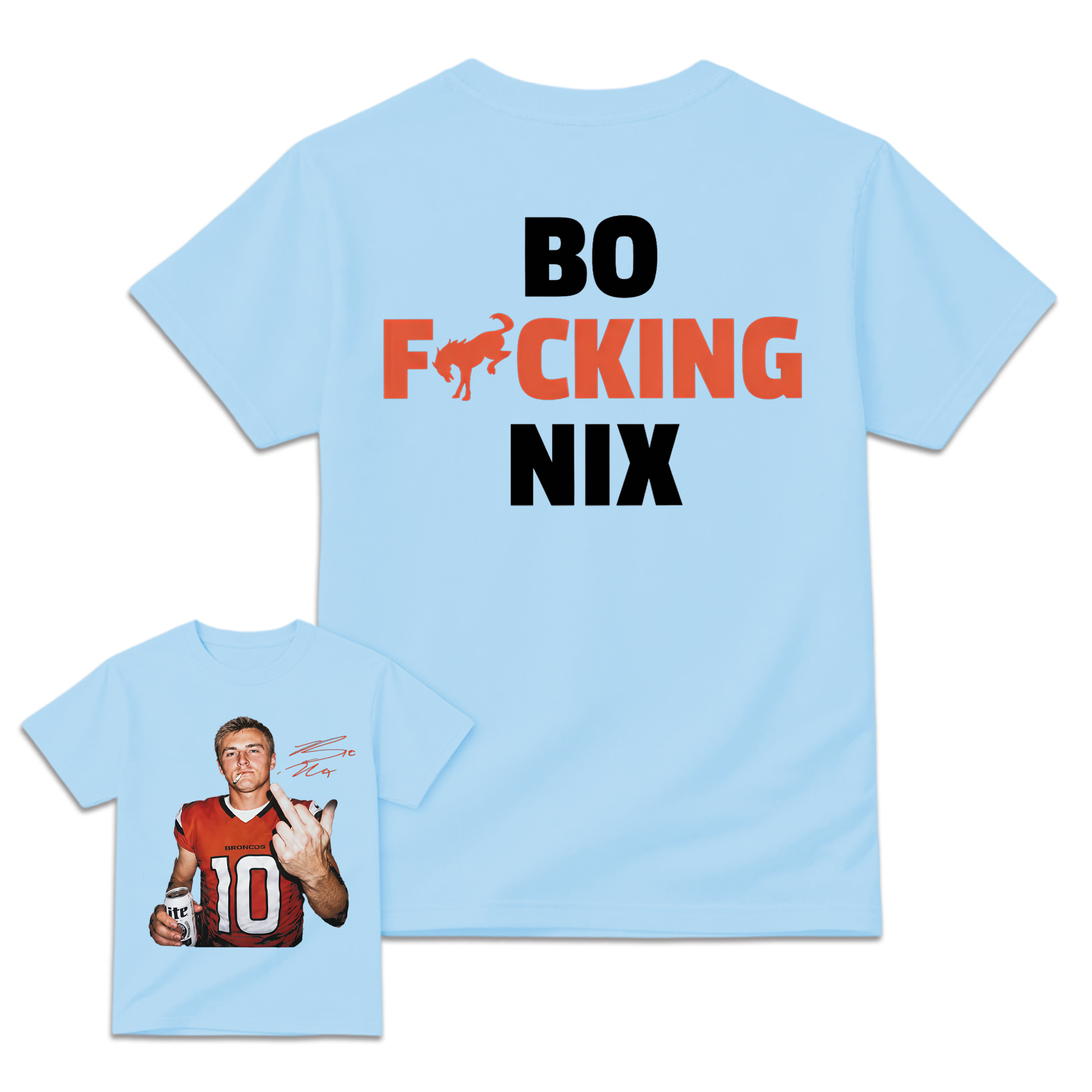 Bo Nix Broncos #10 Graphic Tee , Bold & Edgy Football Fan Apparel