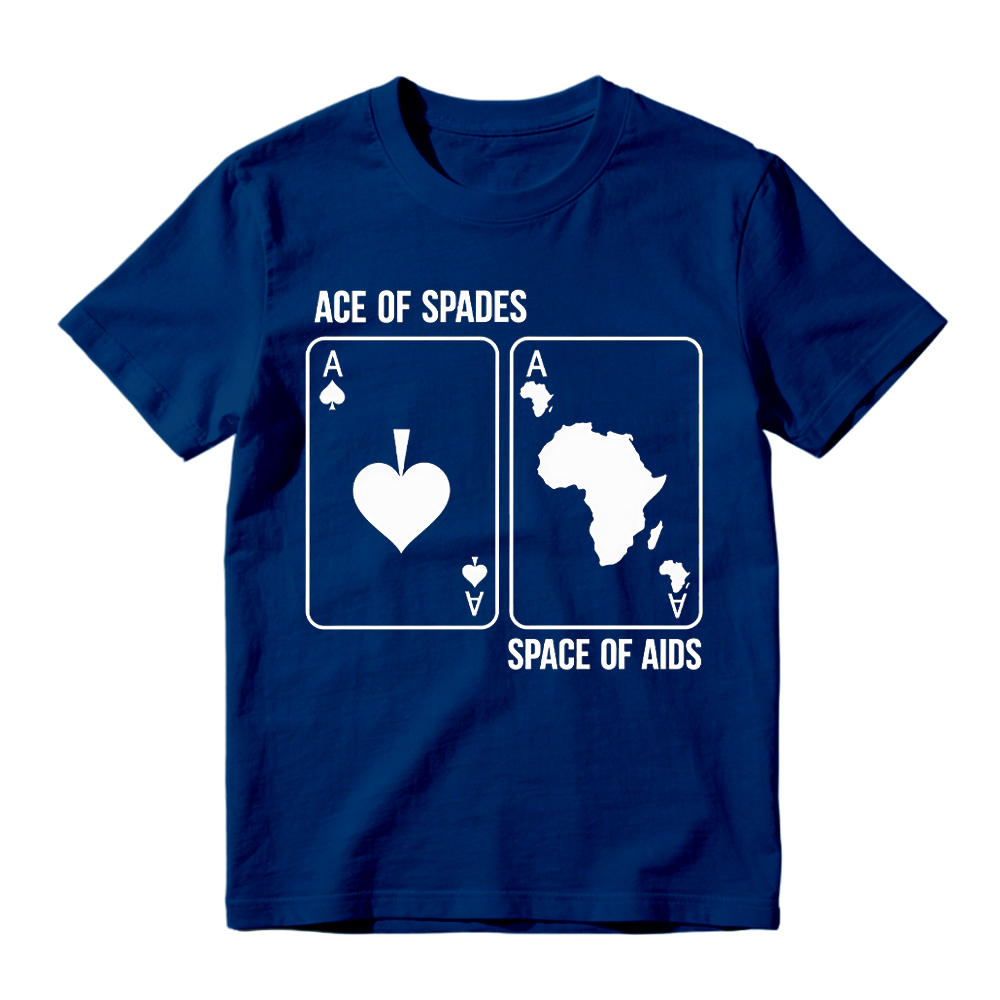 Ace of Spades Space of Aids Graphic T-Shirt - Black Humor Playing Card Parody Tee