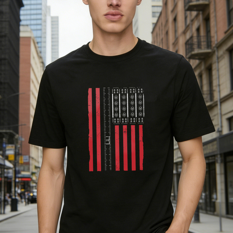 Abstract Red And White Striped Flag Graphic Unisex Classic T-shirt