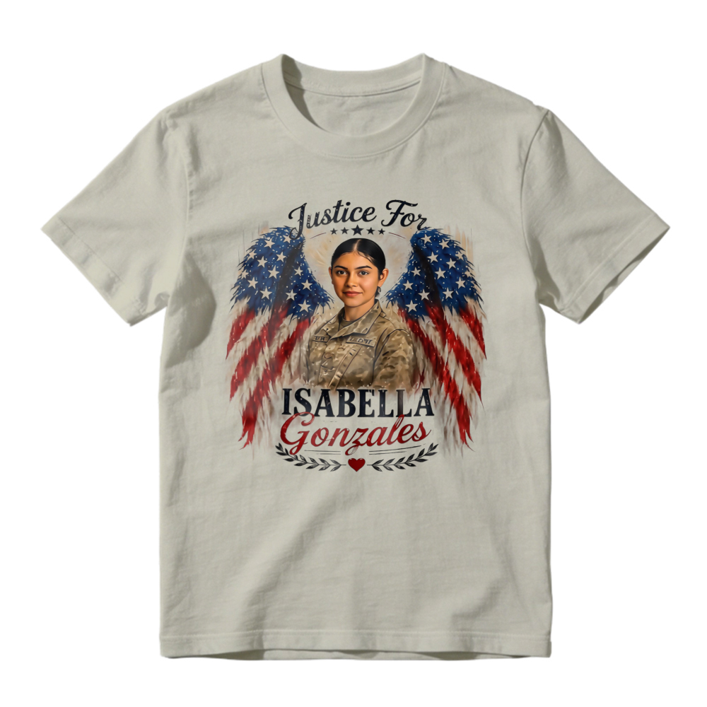 Justice For Isabella Gonzales American Flag Wings Military Portrait Unisex Classic T-shirt