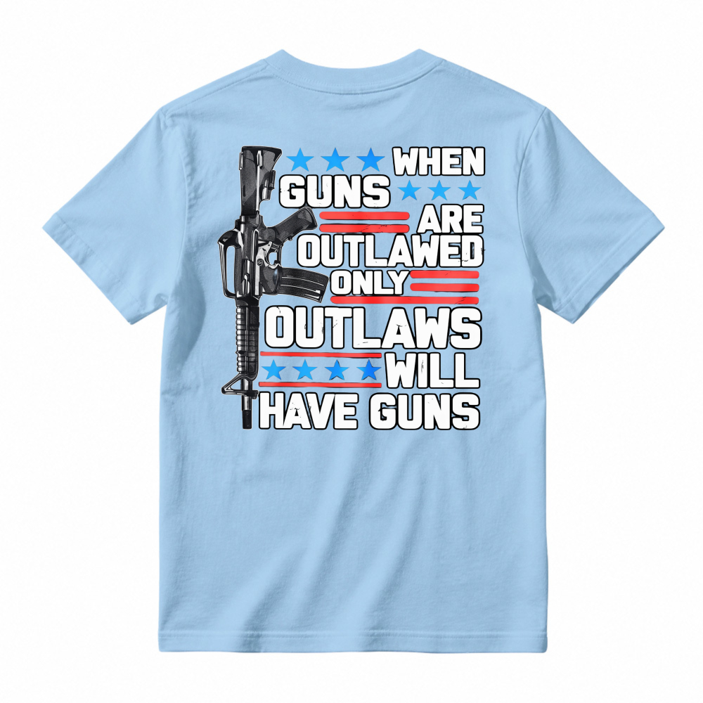 When Guns Are Outlawed Only Outlaws Will Have Guns Rifle Stars Stripes Graphic T-shirt