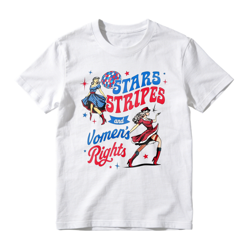 Stars Stripes And Womens Rights Vintage Retro Patriotic Feminist Graphic Unisex Classic T-shirt