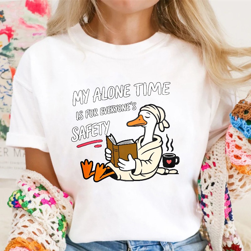 My Alone Time Is For Everyone Safety Duck Reading Book Coffee, Unisex Classic T-shirt