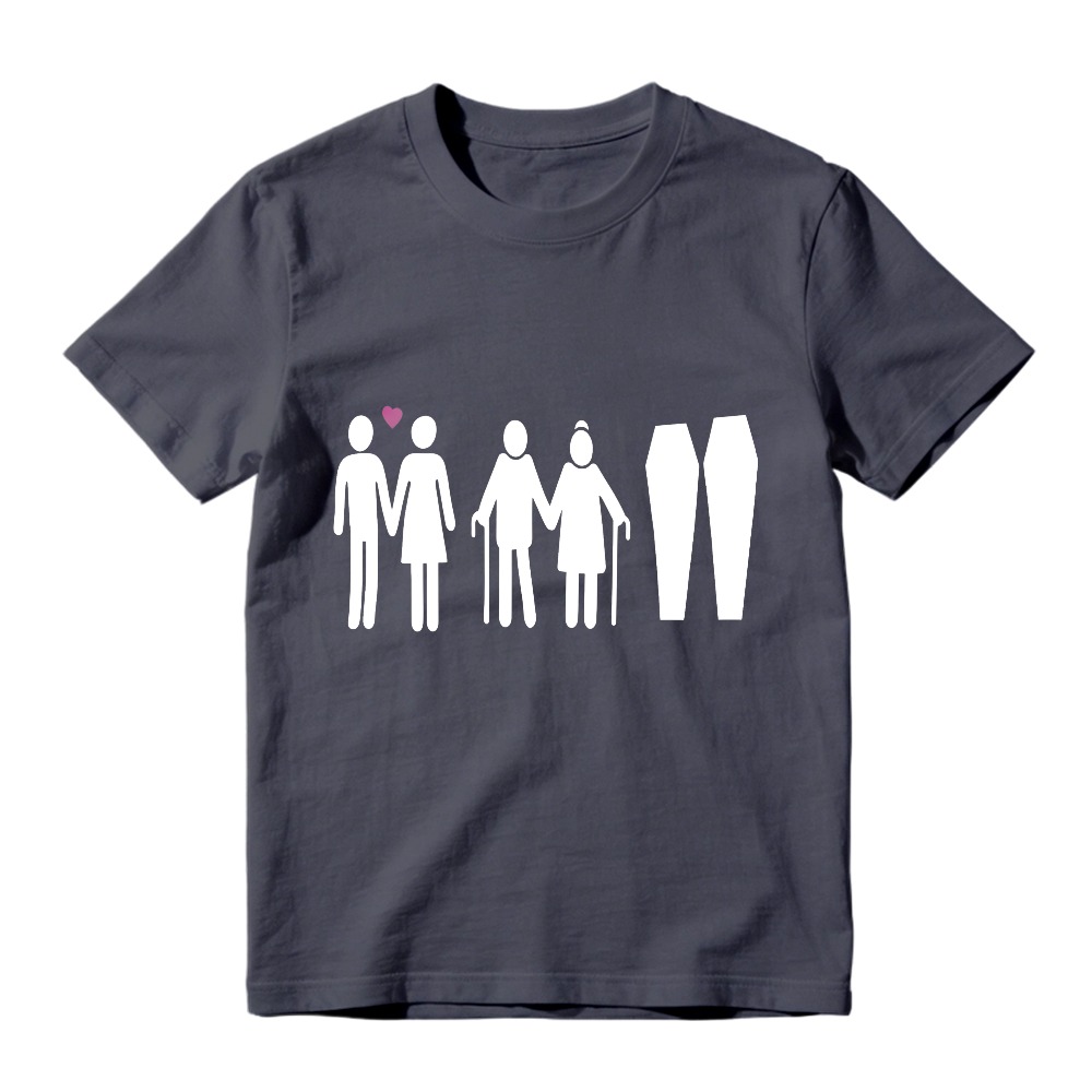 Couple Life Cycle From Young Love To Old Age And Coffins Unisex Classic T-shirt