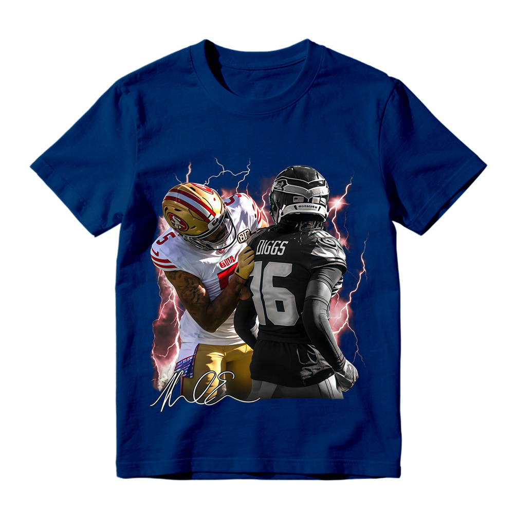Football Player Autograph Lightning Graphic T-Shirt