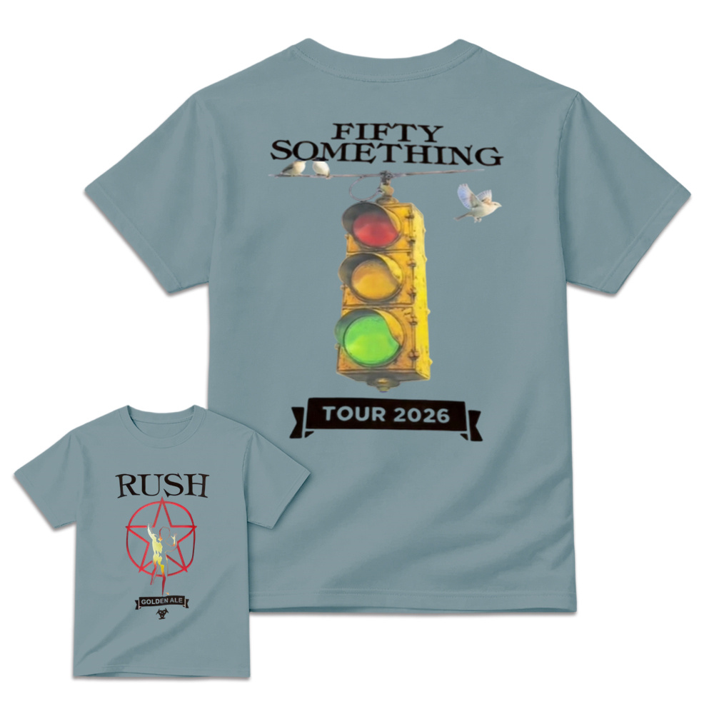 Rush Golden Ale Fifty Something Tour 2026 Double-Sided Graphic Tee