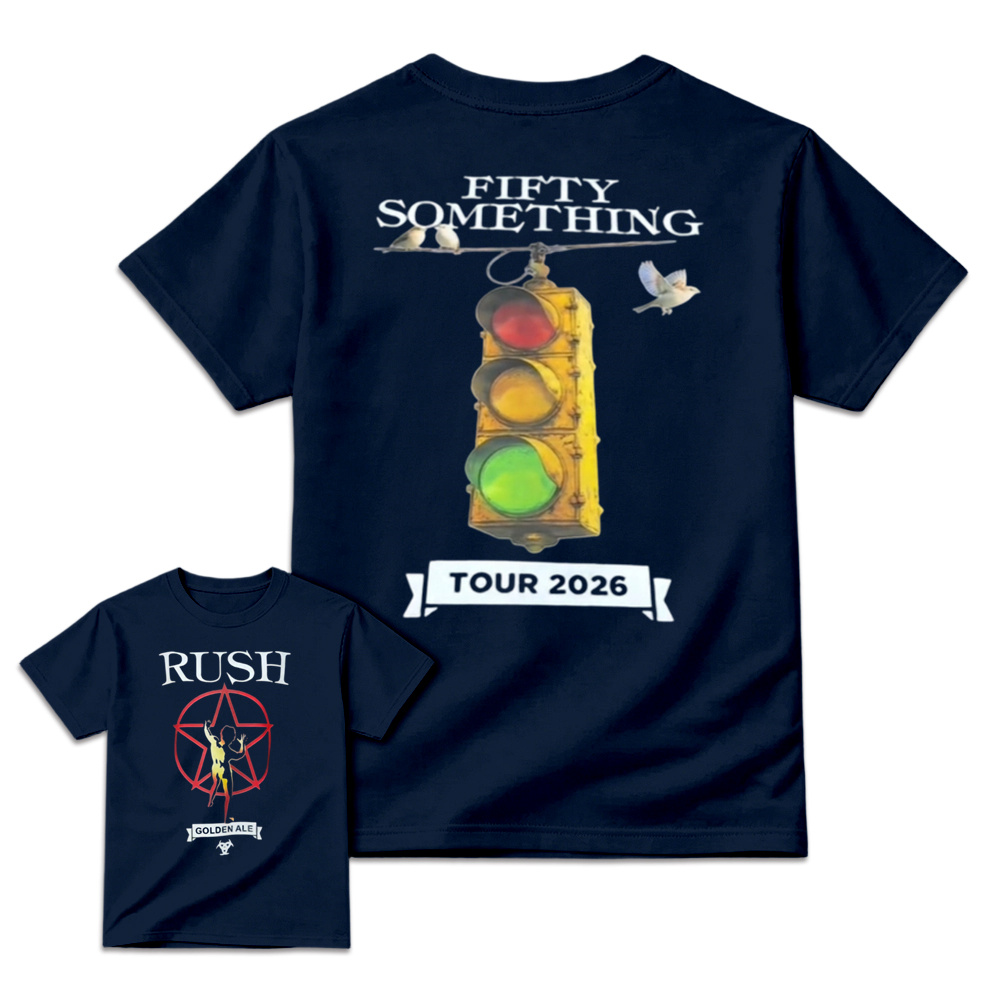 Rush Golden Ale Fifty Something Tour 2026 Double-Sided Graphic Tee