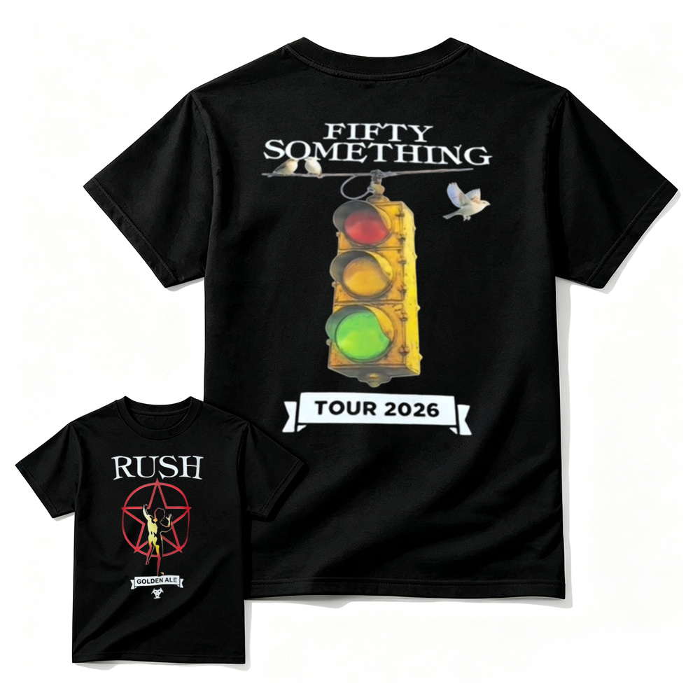 Rush Golden Ale Fifty Something Tour 2026 Double-Sided Graphic Tee