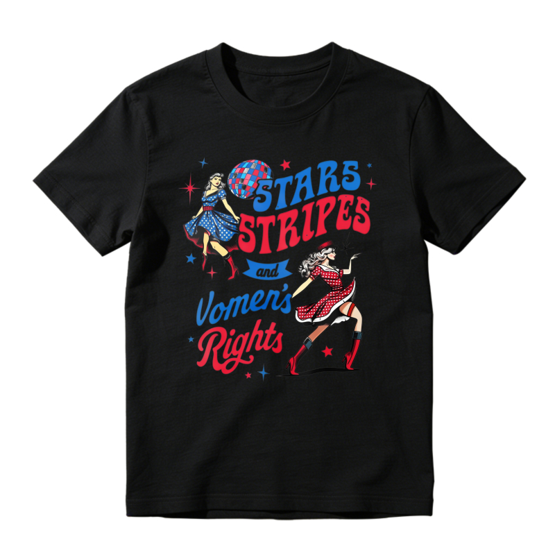 Stars Stripes And Womens Rights Vintage Retro Patriotic Feminist Graphic Unisex Classic T-shirt
