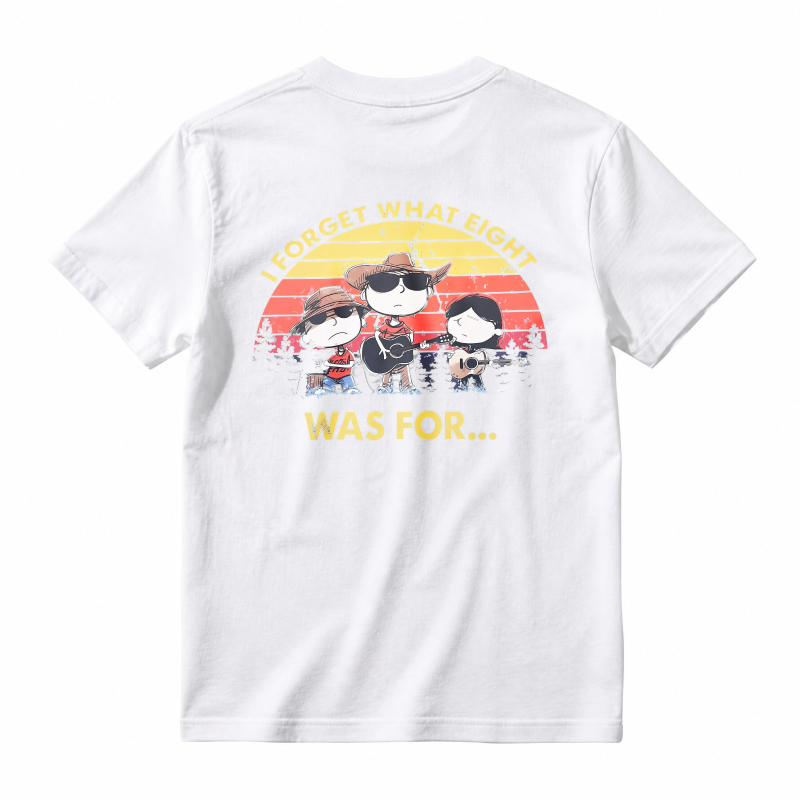 I Forget What Eight Was For Vintage Sunset Cartoon Characters T-shirt
