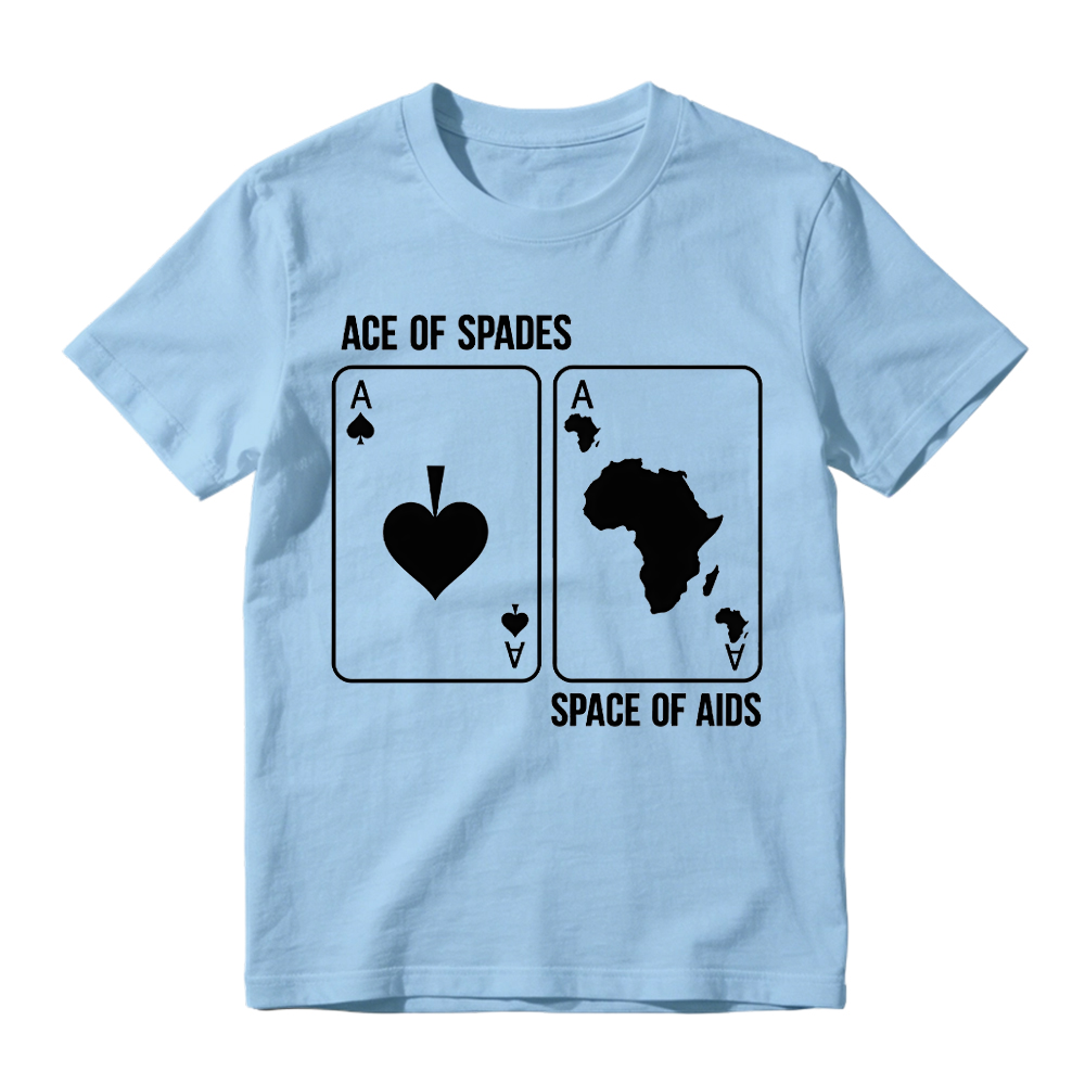 Ace of Spades Space of Aids Graphic T-Shirt - Black Humor Playing Card Parody Tee