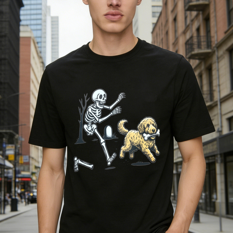 Skeleton Running From Dog With Bone Unisex Classic T-shirt