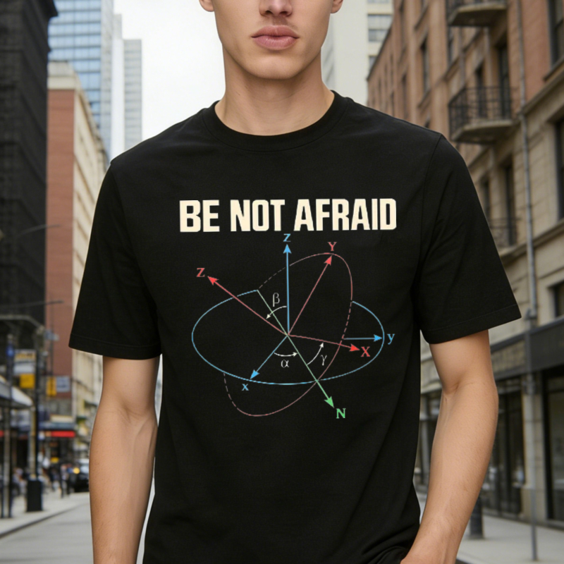 Be Not Afraid 3D Coordinate System Geometry Math Science Graphic T-shirt
